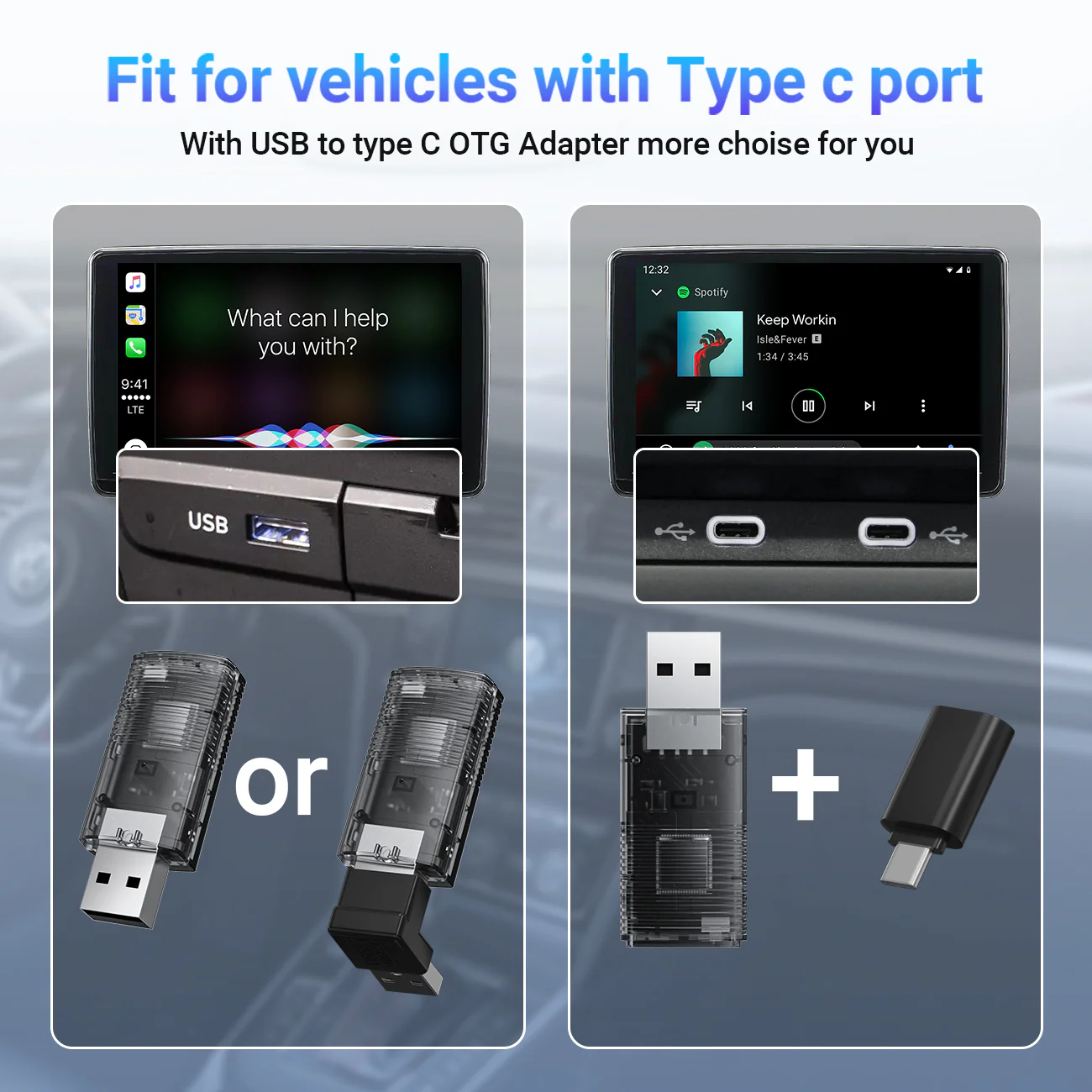2-in-1 Mini Wireless CarPlay/Android Auto Adapter - Image 4