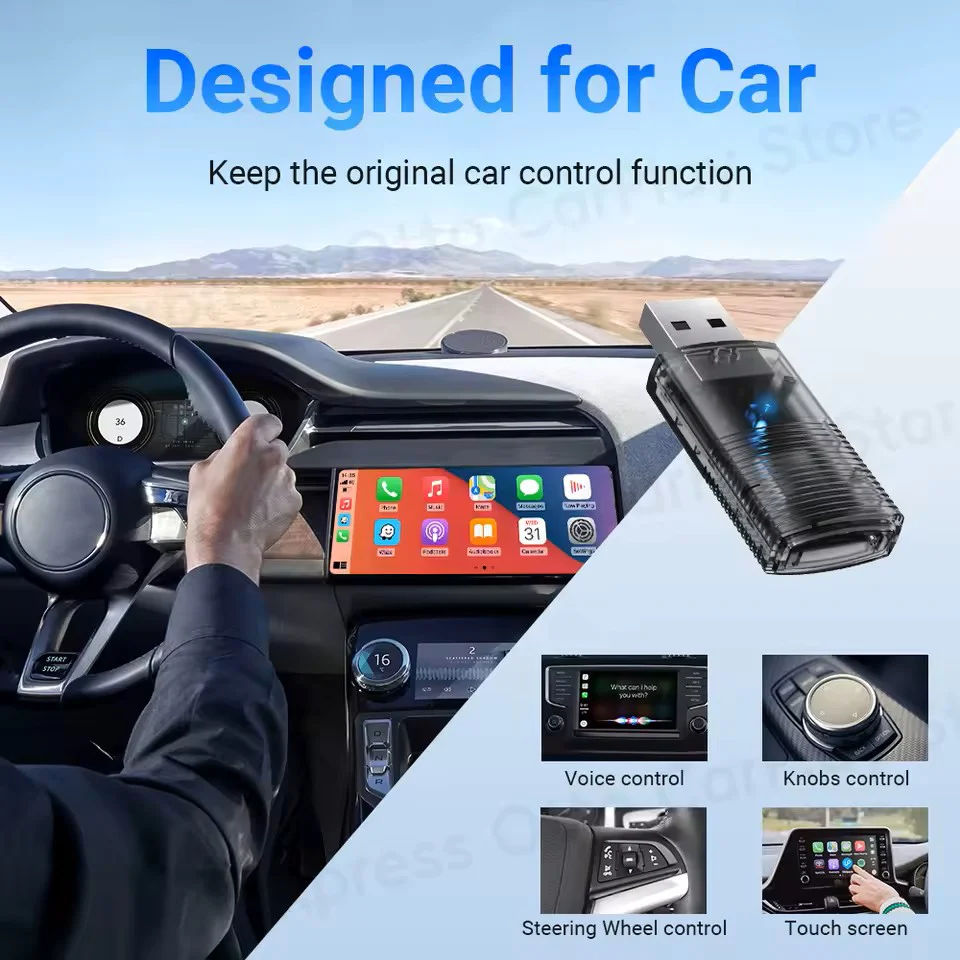 2-in-1 Mini Wireless CarPlay/Android Auto Adapter - Image 7