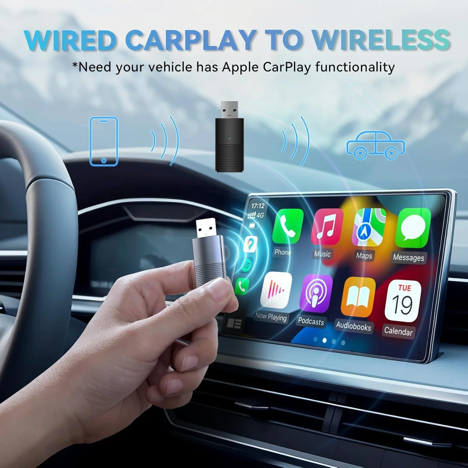 OTTOCAST Mini  Wireless CarPlay/Android Auto Adapter - Image 2