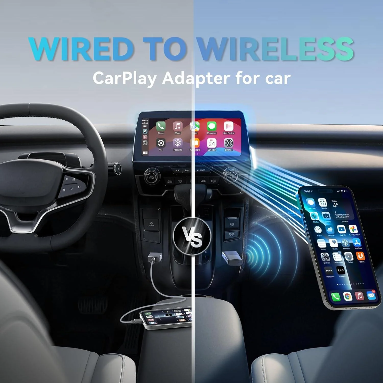 OTTOCAST Mini  Wireless CarPlay/Android Auto Adapter - Image 3