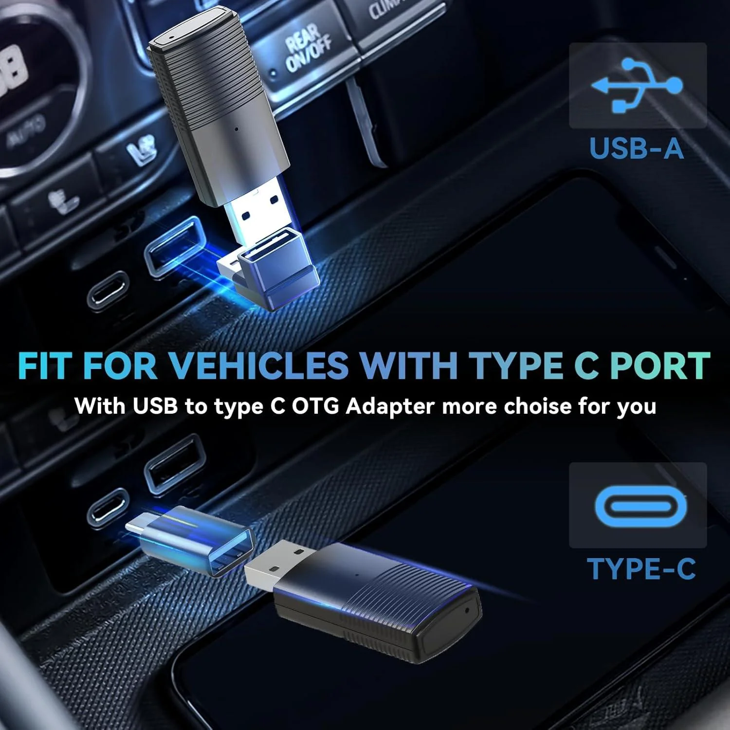 OTTOCAST Mini  Wireless CarPlay/Android Auto Adapter - Image 5