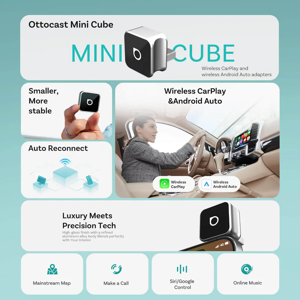 OTTOCAST Mini  Wireless CarPlay/Android Auto Adapter - Image 7