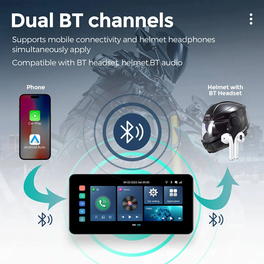 CarPlay Lite C5 Ultra Motorcycle Android 12 GPS Display Screen With DVR Camera - Image 6