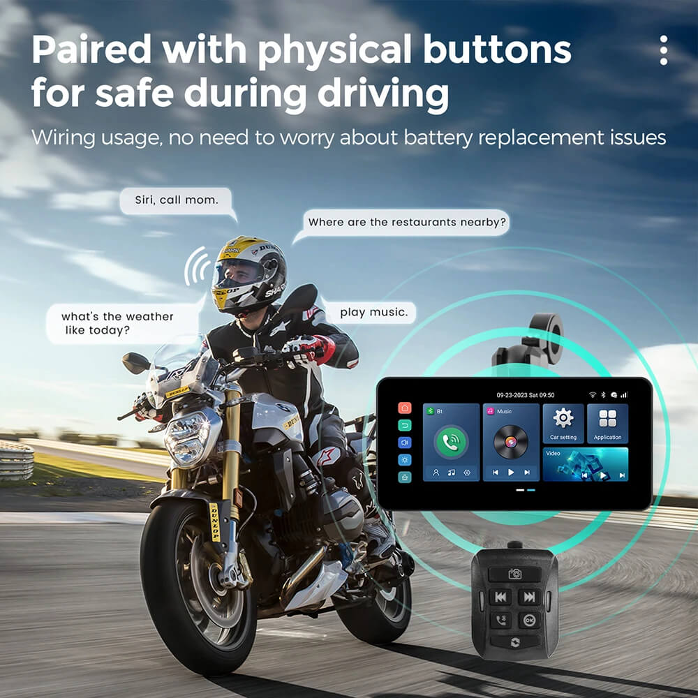 CarPlay Lite C5 Ultra Motorcycle Android 12 GPS Display Screen With DVR Camera - Image 9