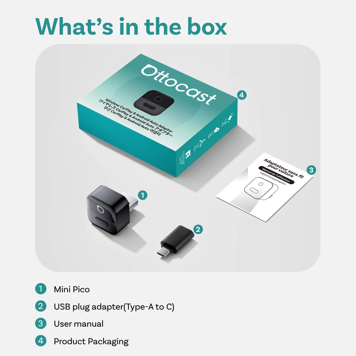 Ottocast Mini Pico Wireless CarPlay/Android Auto Adapter - Image 13
