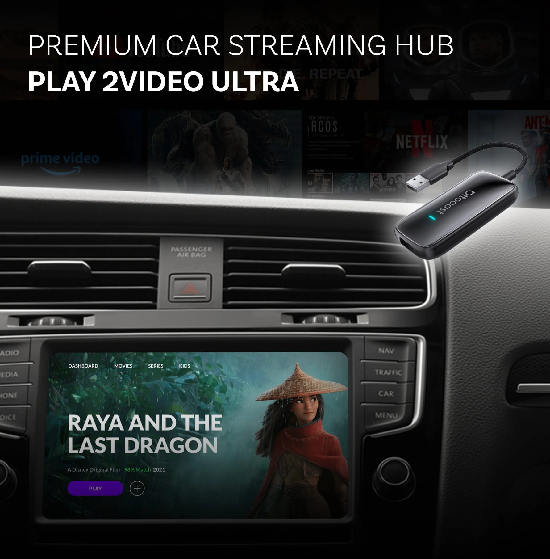 Play2Video Ultra Wireless CarPlay/Android Auto All-in-1 Adapter - Image 8