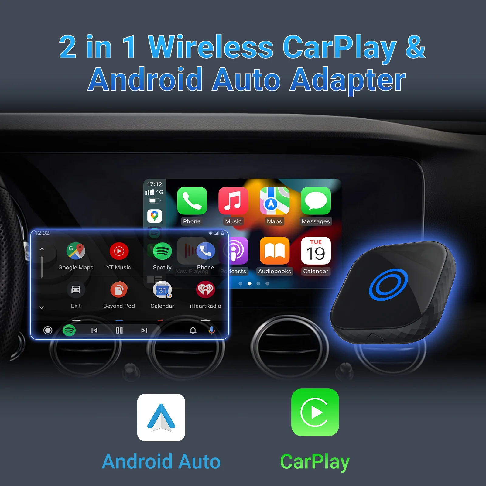 The Smart Car Link Wireless CarPlay/Android Auto 2 in 1 Adapter - Image 2