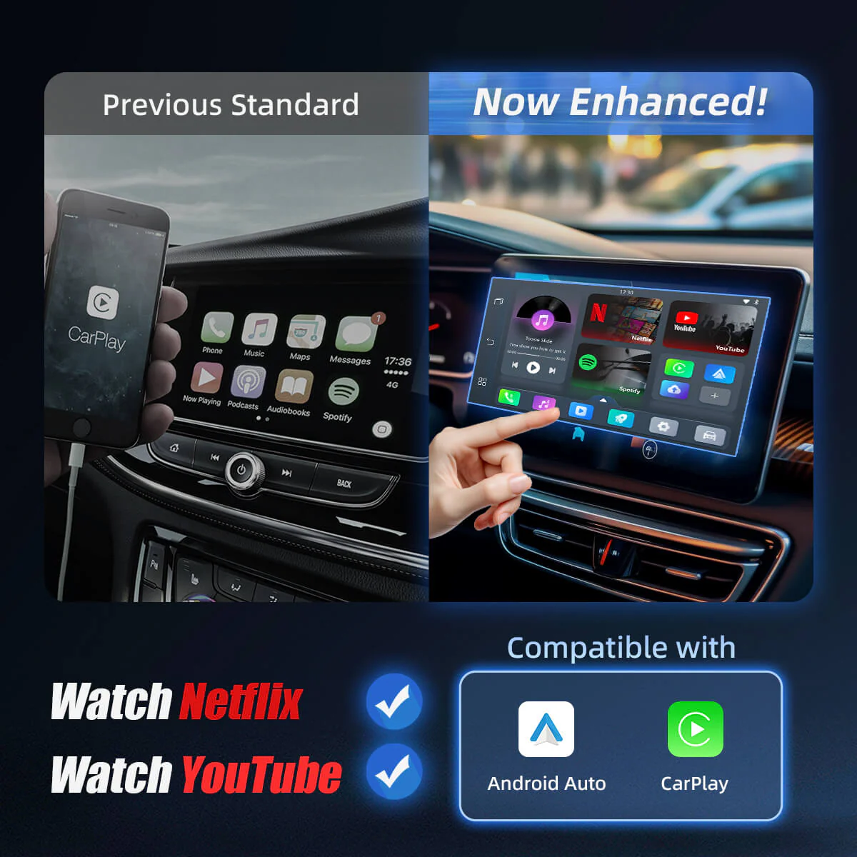 (Today Special Offer 40% OFF) Play2Video Pro Wireless CarPlay/ Android Auto Adapter With YouTube & Netflix - Image 2